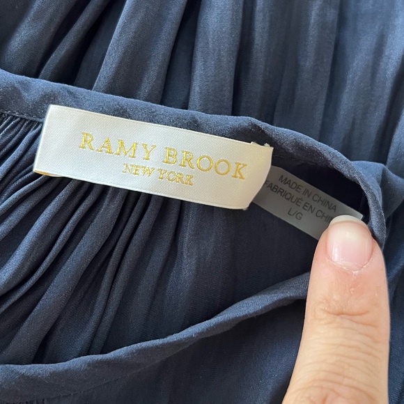 Ramy Brook Audrey Smocked Midi Dress in Navy - Picture 5 of 10